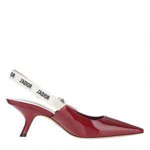 Dior Red Patent Leather J'Adior Slingback Heels